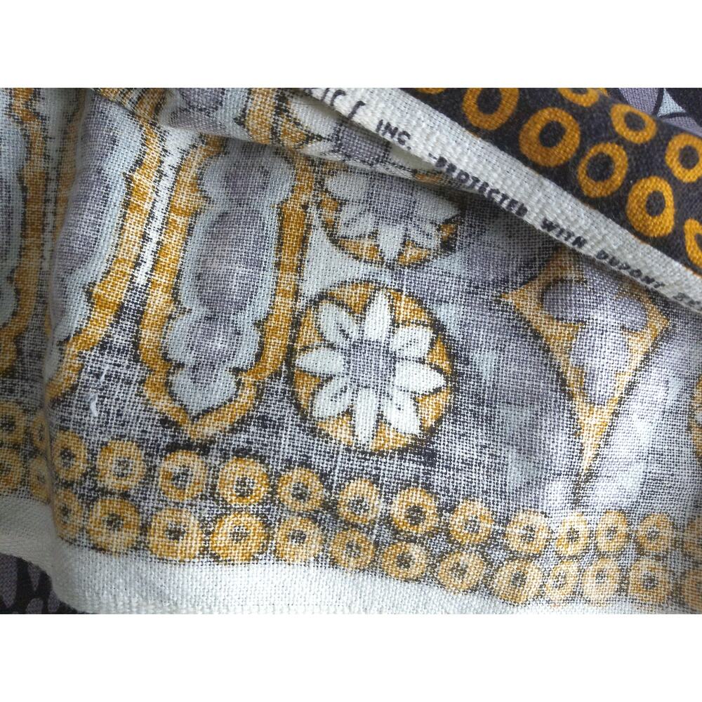 Vintage Everfast Fabric Tribal Mosaic Textured Cotton Decorator 54x64 Retro - Picture 5 of 6